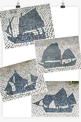 ◎ 極具特色的帆船地磚。