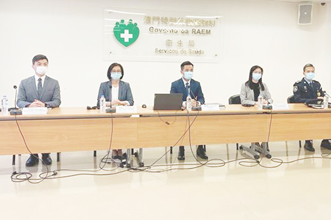 ◎ 新型冠狀病毒感染應變協調中心昨日舉行記者會。