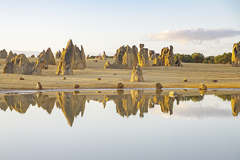 　◎ 在澳大利亞西澳大利亞州珀斯以北約二百公里處拍攝的尖峰石陣。