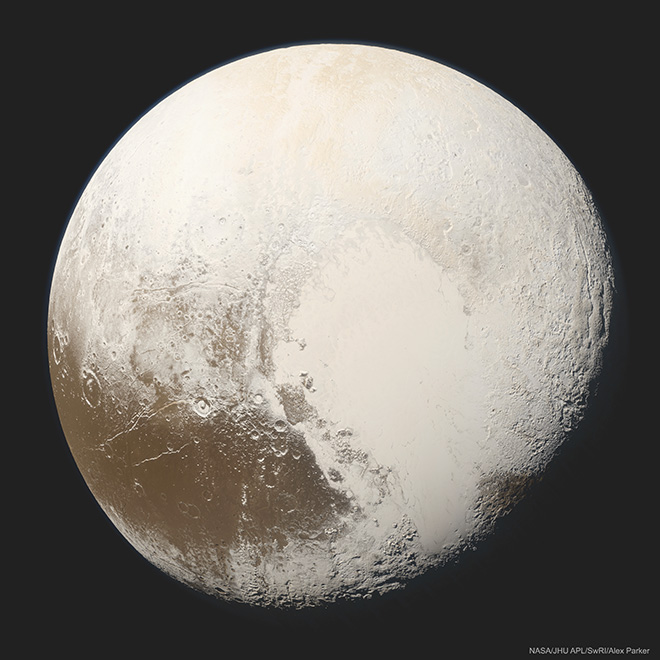 ◎ 冥王星的真實色澤。