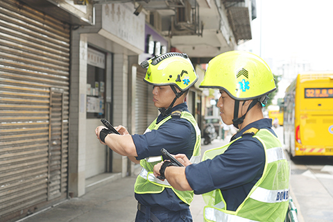◎ 保安部隊及保安部門使用「低窪地區排查及撤離系統」執行疏散撤離行動。