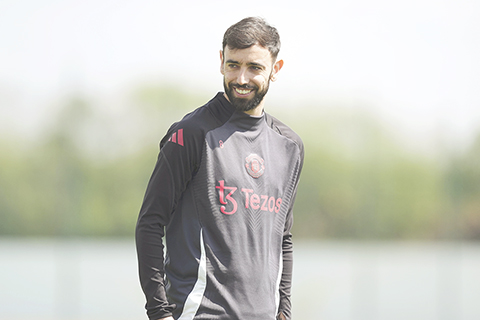 ◎ 今夜三時歐霸盃再戰畢爾包,曼聯主力般費昨晚參訓時對晉級充滿信心。(美聯社)