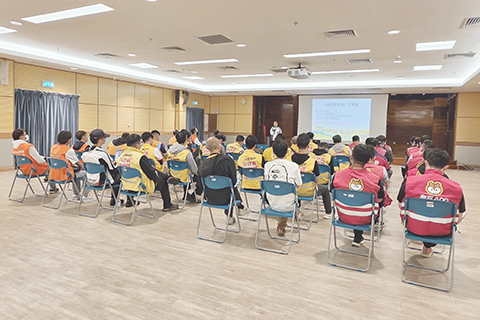 ◎ 外賣配送食安講座有近五十名外賣車手及公司管理人員參與。