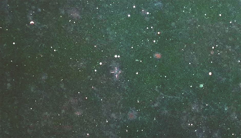 ◎ 圖三:哈雷彗星的影像,當時的光度不到五等,在市區仍可拍到。